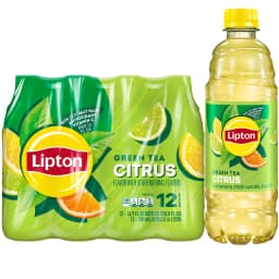 Lipton Green Tea Citrus Iced Tea Drink, 16.9 fl oz, 12 Pack, Caffeinated - Thumbnail 1