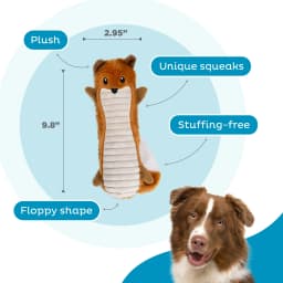Outward Hound by Petstages Stuffing-Free Fox Plush Squeaky Dog Toy, Medium - Thumbnail 3