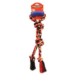 Mammoth Flossy Chews Cottonblend Twin Tug with Rubber Handle Rope Dog Toy, Medium, 20", Assorted Colors - Thumbnail 2