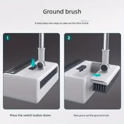 Michnild 3 in 1 Broom and Dustpan Set with Adjustable Push Broom Long Handle Floor Sweeping Outdoor Indoor Combo Home Kitchen - Thumbnail 6
