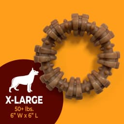 Nylabone Strong Chew Textured Ring Dog Toy, Dog Chew Toy, Made with Real Beef & Chicken Flavor, X-Large, 1 Count - Thumbnail 6
