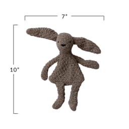 Creative Co-Op 2-Piece Knit Fabric Chenille Bunny Toy, Multicolor - Thumbnail 2