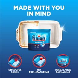Finish Power Dishwasher Pods, No Pre-Rinse Dishwasher Detergent Tabs Soap, Deep Clean, 62 Count - Thumbnail 5