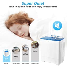 Costway 26 lbs Portable Semi-automatic Twin Tub Washing Machine with Drain Pump Blue - Thumbnail 5