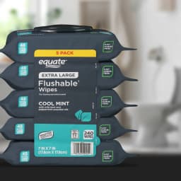 Equate Extra Large Flushable Wet Wipes, Mint, 240 Wipes (5 Pack) - Thumbnail 6
