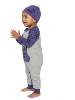 Stitch Baby Boy Long Sleeve Coverall & Hat, Sizes 0-24 Months - Thumbnail 2