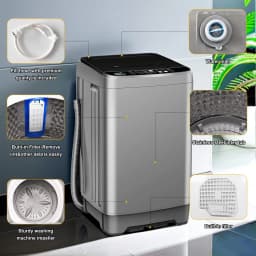 Portable Washing Machine 2.0 Cu.Ft. Full-Automatic Compact Washer Machine for Apartment, 10 Wash Program Small Portable Washer for Dorm, Apartment - Thumbnail 3
