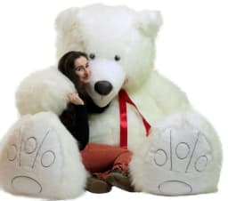 American Made 9 Foot Giant Teddy Bear Soft 108 Inches Enormous Huge Stuffed Animal White Made in USA - Thumbnail 4