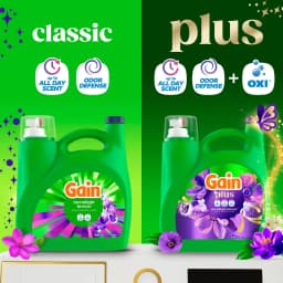 Gain Plus Laundry Detergent Liquid, Now with Odor Defense + OXI, Moonlight Breeze Scent, 170 fl oz, 129 Loads - Thumbnail 2
