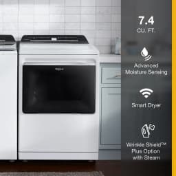 Whirlpool 7.4 cu. ft. Top Load Electric Dryer with Advanced Moisture Sensing - WED8127LW - Thumbnail 3