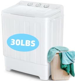 Veeboto Portable Washing Machine, 30LBS Twin Tub Mini Compact Laundry 19lbs Washer/11lbs Spinner with Drain Pump & Time Control Washer Spinner Combo - Thumbnail 1