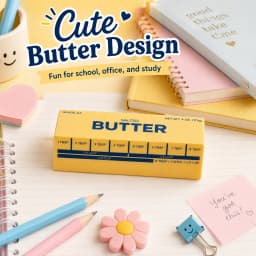 2Pcs Butter Eraser Set Clearance, Cute PVC Food Shaped Erasers, Kawaii Desk Accessories for S*chool Supplies Party Favors S*tudents Stationery Gifts - Thumbnail 3