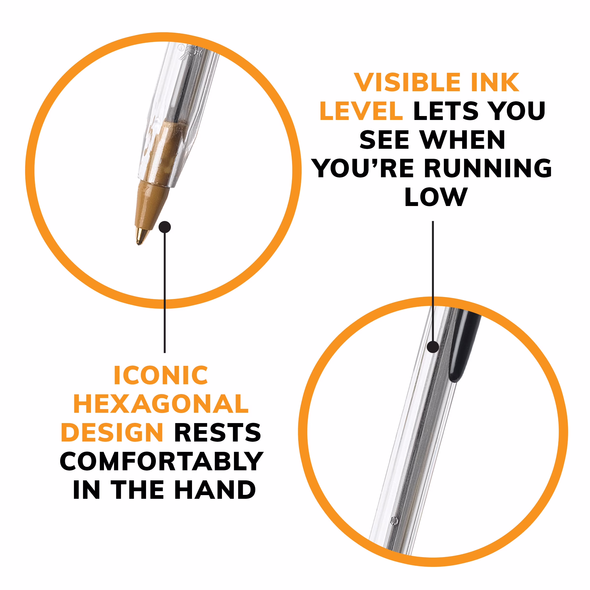 BIC Cristal Xtra Smooth Medium Point Ball Pen, School Supplies, 1.0 mm, Black, 10-Count - Thumbnail 7