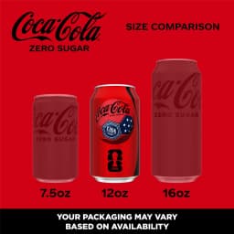 Coca-Cola Zero Sugar Soda Pop Cans, 12 fl oz, 24 Pack - Thumbnail 2