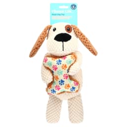 Vibrant Life Brown Dog with Bone Plush Dog Toy with Squeaker, Chew Level 4 - Thumbnail 7