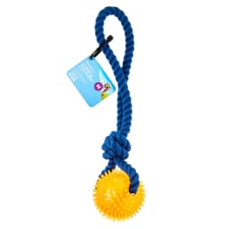Vibrant Life Playful Buddy Rope w TPR Spikey Ball Dog Tug Toy - Thumbnail 3