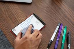 Rocketbook Mini Smart Reusable Spiral Notepad, Blue, Mini Size Eco-friendly Notepad (3.5" x 5.5"), 48 Dot-Grid Pages, Includes 1 Pen and Microfiber - Thumbnail 7