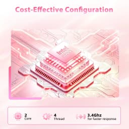 TRHRO 15.6" FHD IPS Pink Laptop, 256GB SSD 8GB RAM, Intel Processor, Dual 4K Output & Type-C PD, Office 2024 Included - Thumbnail 8