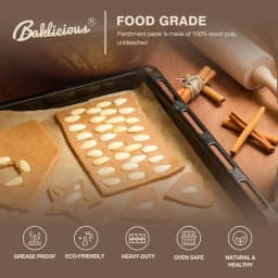 Baklicious 220 Pcs 9x13inch Brown Unbleached Pre Cut Parchment Paper Sheets,Non-Stick - Thumbnail 5