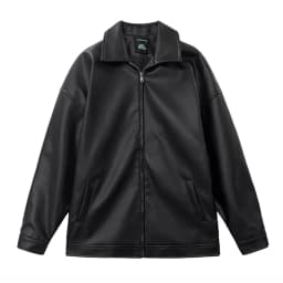 Donemore Men's Korean Style PU Leather Casual Baseball Jacket Motorcycle Coat Long Sleeve Collarless Slim Fit Design Trendy Urban Look for Multiple Occasions - Thumbnail 5