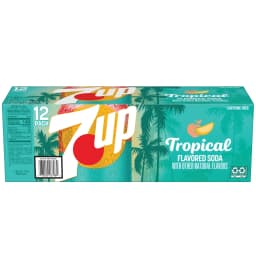 7UP Tropical Caffeine Free Lemon Lime Mango Peach Soda Pop, 12 fl oz, 12 pack cans - Thumbnail 8