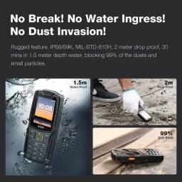 AGM M6 128MB Rugged Phone (Unlocked), Black - Thumbnail 4