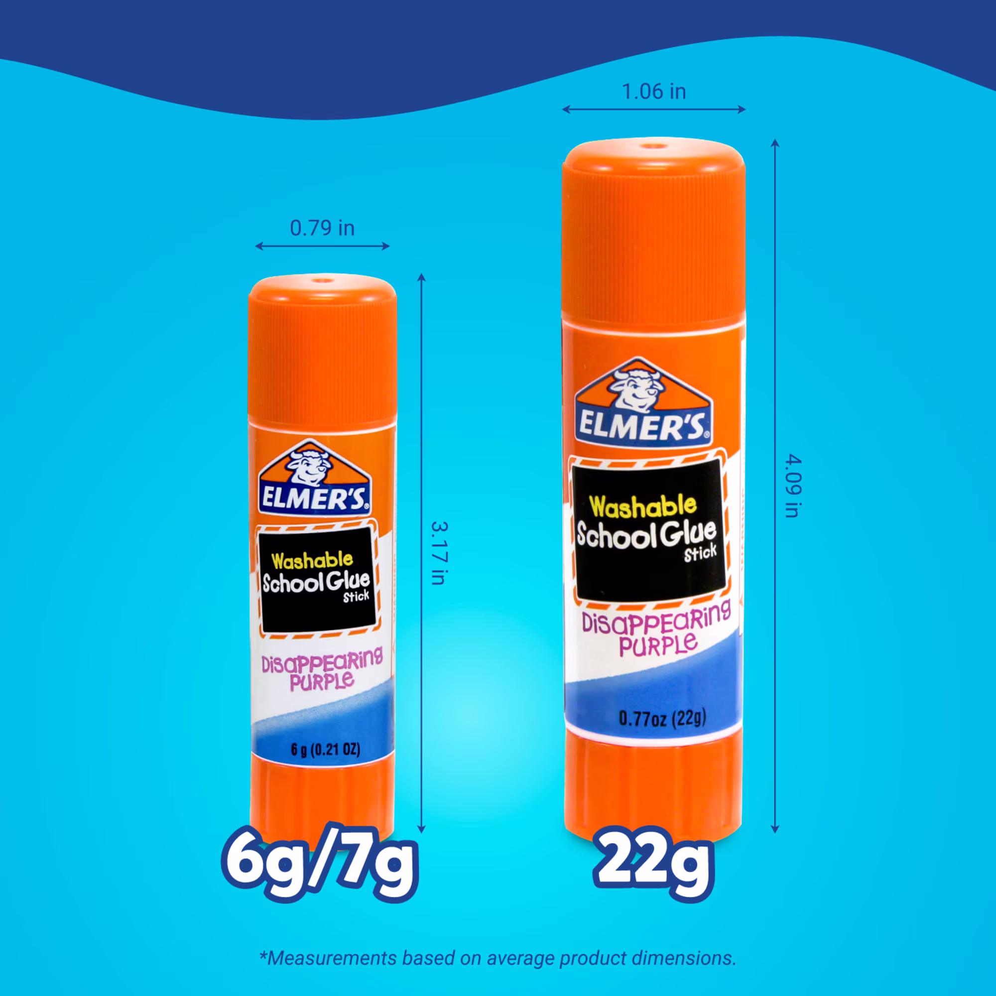 Elmer's Disappearing Purple School Giant Glue Sticks, Washable, 22 g Each, 3 Count - Thumbnail 4