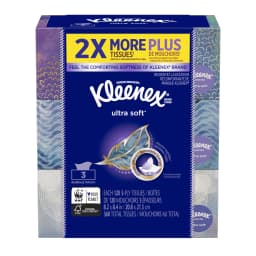 Kleenex Ultra Soft Facial Tissues, 3 Flat Boxes (360 Total Tissues) - Thumbnail 4