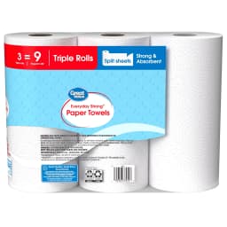 Great Value Everyday Strong Paper Towels, 3 Triple Rolls - Thumbnail 3