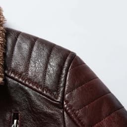 Bazeneo Leather Jacket Mens Winter Fleece Faux Leather Jacket Zipper Warm Biker Jackets with Pockets Vintage Brando Style Motorbike Jackets Faux Shearling Thicken Outwear Casual Tops - Thumbnail 5
