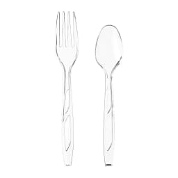 (2 pack) Great Value Clear Plastic Fork and Spoon Combo, 120 Count - Thumbnail 4