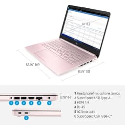 HP Newest 14" Laptop, Slim Light Laptop Computer for Students and Business, Intel Quad-Core N4020, 1 Year Office 365 - Thumbnail 2
