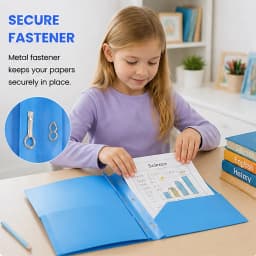 NXUJEUG Two Pocket Folder with Prongs (1 Pack, Blue), Plastic Folders with Pockets and Business Card Holder, Fit Letter Size, for Organizing Papers - Thumbnail 9