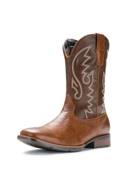 IUV Cowboy Boots For Men Western Boot Durable Fashionable Retro Classic Embroidered Pull On Slip Resistant Boots - Thumbnail 1