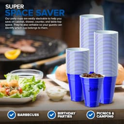 Stock Your Home Blue Plastic Cups Disposable, 16oz (50 Count) Heavy-Duty, Large Party Cup Pack Bulk Pack for Drinking Punch, Soda, Wine, Beer, 4th - Thumbnail 7