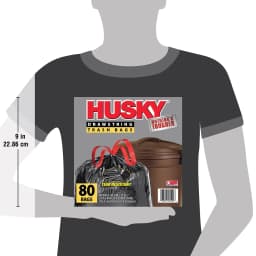Husky Large Trash Bags, 30 Gallon, 80 Bags - Thumbnail 4