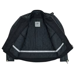 Chaqueta de Cuero para Motocicleta de Hombre, Desgastada, con Cierre, Chaquetas de Protección para Motocicleta, Negro Natural - Thumbnail 5