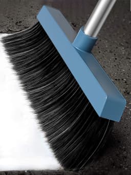 FVSA Upgrade Broom and Dustpan Set for Home,Self-Cleaning with Dustpan Teeth,51.2in,Stand up,Blue - Thumbnail 10