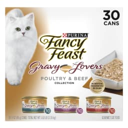 Purina Fancy Feast Gravy Lovers Poultry & Beef in Gravy Wet Cat Food Variety Pack, 3 oz Cans (30 Pack) - Thumbnail 1