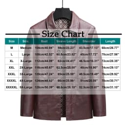 Zivyakyro Business Mens Jackets Long Sleeve Fall Winter Faux Leather Vintage Jackets Regular Solid Button down Brown L - Thumbnail 4