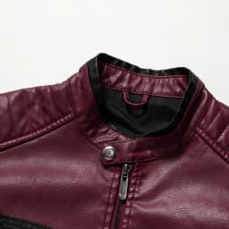 Men's Wings Color Block PU Leather Motorcycle Jacket, Double Stand Collar Street Casual Motorcycle Jacket, Hip Hop Punk Retro Top - Thumbnail 3