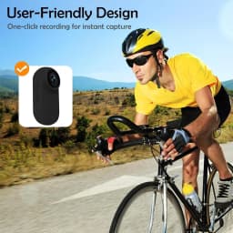B-Qtech Mini Action Camera 1080P, Wearable Body Cam with 360° Clip, Thumb-Sized Video Recorder, One-Click Recording for Travel & Pets (Black) - Thumbnail 4