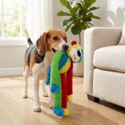 Vibrant Life Multicolor Monkey Plush Dog Toy with Squeakers, Chew Level 1 - Thumbnail 3