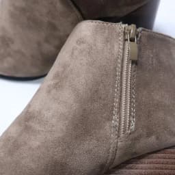 Womens Wedge Booties Closed Toe V Cutout Ankle Boots with Zipper Vintage Boots Stacked Wedge Heel Dressy Shoes - Thumbnail 4