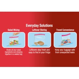 Great Value Fresh Seal Double Zipper Quart Storage Bag, 100 Count - Thumbnail 3