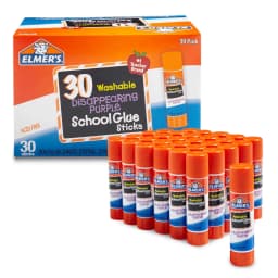 Elmer's Disappearing Purple School Glue Sticks, Washable, 7 Gram, 30 Count - Thumbnail 1