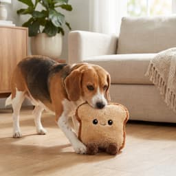 Vibrant Life Brown Toast Plush Dog Toy with Squeaker, Chew Level 1 - Thumbnail 3