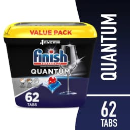 Finish Quantum Dishwasher Pods, No Pre-Rinse Dishwasher Detergent Soap Tabs, 62 Count - Thumbnail 1