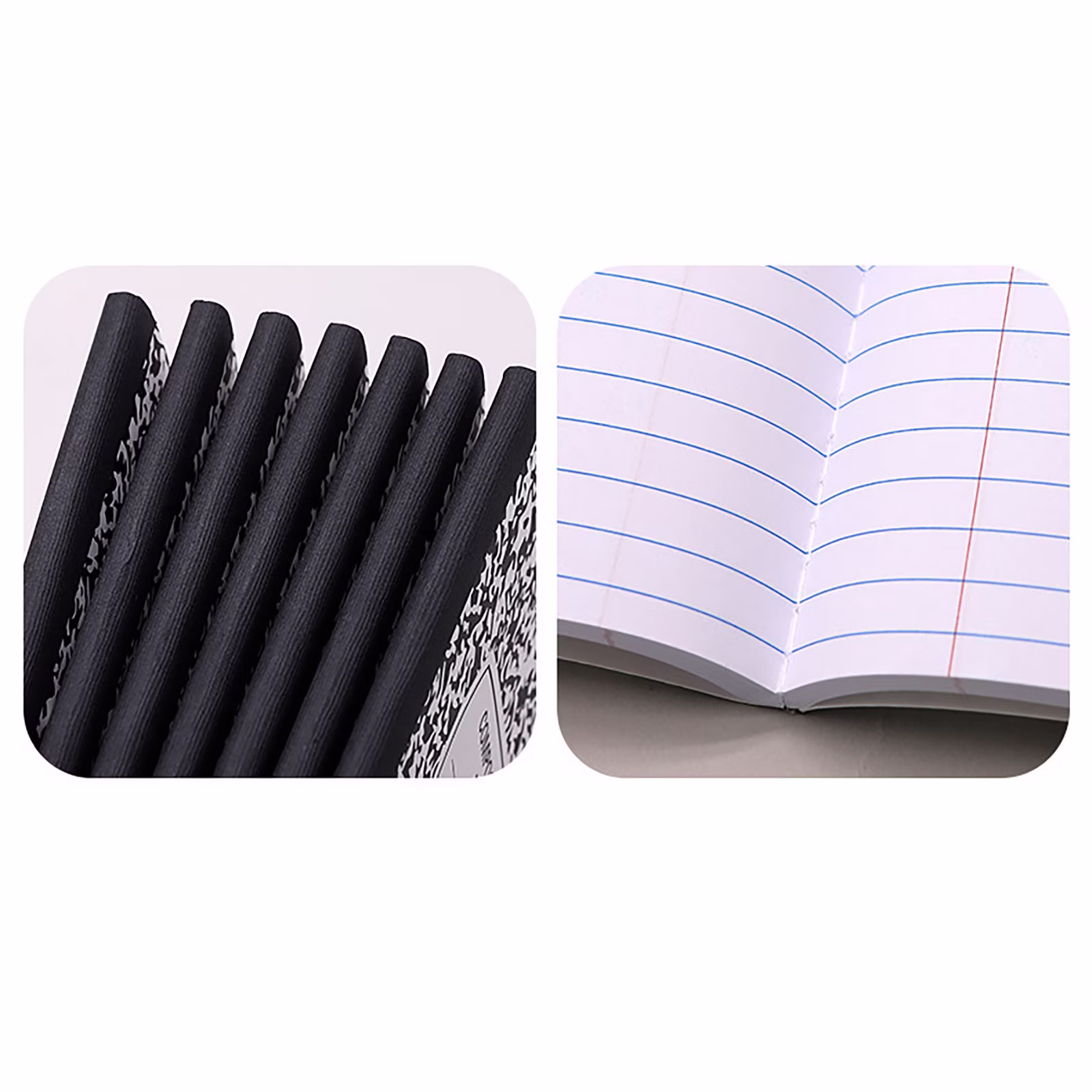 Composition Notebook 1 Pack Wide Ruled 100 Sheets Marble Cover 9.75x7.5in Sewn Binding - Thumbnail 2