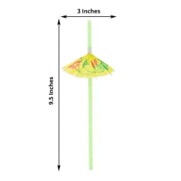 Efavormart 50 Pack | Multi-Colored Umbrella Luau Pool Party Drinking Straws - Thumbnail 3